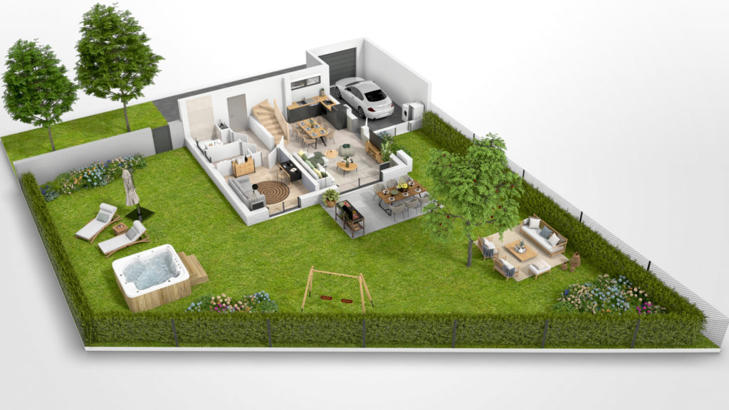Villa 1 Type 5 RDC - DDLF 3D